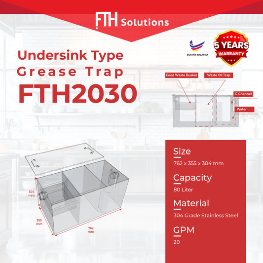 20 GPM (80L) Kitchen Grease Trap