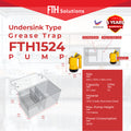 15 GPM (57L)   Kitchen Grease Trap With SP-90AT  Pump